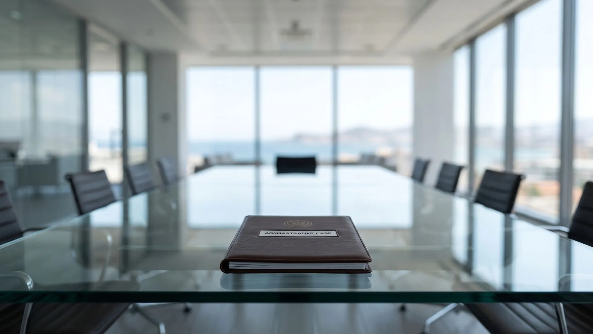 Despacho de abogados en Ceuta, vacío con documentación sobre asilo encima de la mesa